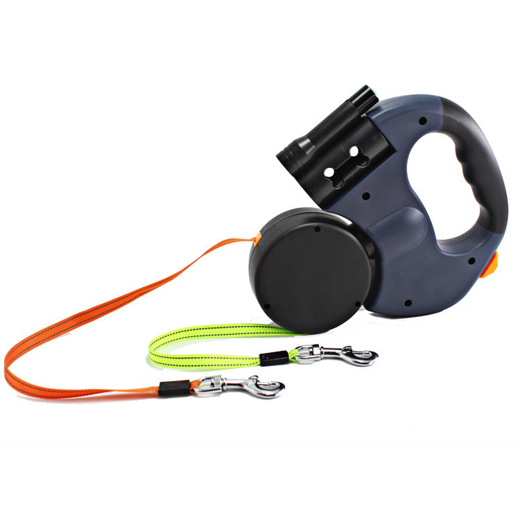 Dual Headed Pet Leashes with Flashlight