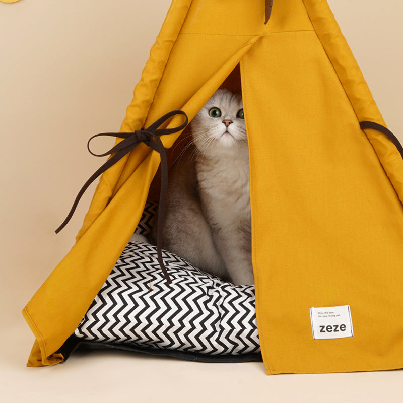 Sunset Yellow Cat Nest Pet Tent Semi-enclosed