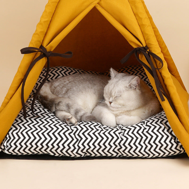 Sunset Yellow Cat Nest Pet Tent Semi-enclosed