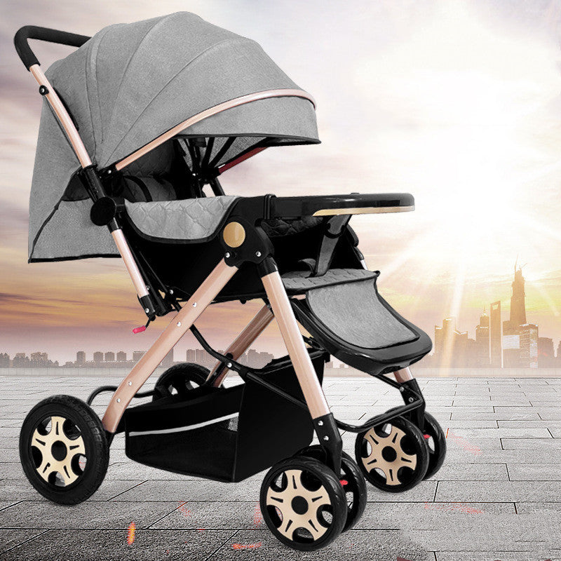 Baby Strollers Can Sit Or Lie Down And Fold Lightly To Absorb Shock