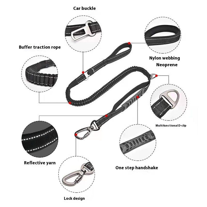 Pet Holding Rope Buffer Reflective Traction Belt